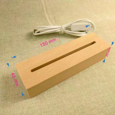 China Hot-selling Modern Amazon Wood Base Bedroom Night Light Lamp Custom Base For Acrylic 3D Night Light for sale