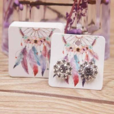 China 4 CMYK Color Necklace Card Packaging Glossy Lamination Earring Packaging Card for sale