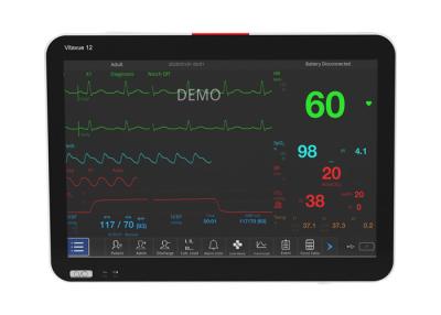 중국 터치 스크린 40-240bpm Ecg Spo2와 니비피는 12.5 mm/S 내지 50 mm/S 인쇄 속도를 모니터링합니다 판매용