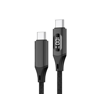 China Mobile Phone High Quality Nylon Aluminum 100W USB-C to C mobile phone cable for your cell phone with intelligent digital display for sale