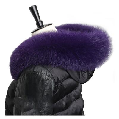 China Winter Fluffy Fashion MWFur Real Fox Fur Scarf Fur Collar For Hood Outwear Trimming for sale