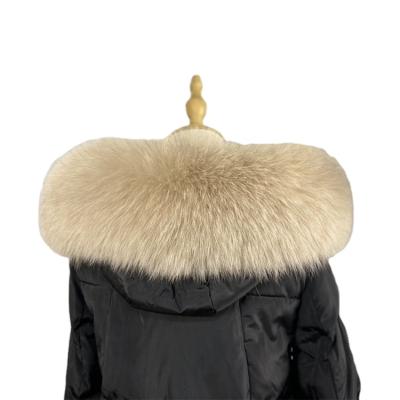 China Autumn Winter Wide Varieties Fox Fur Collar Real Fur Collar Overcoat For Garment for sale