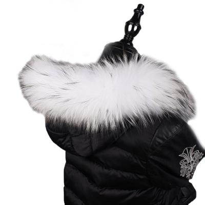 China Luxury Real Fur White Raccoon Fur Collar Trimming For Stocking Coat for sale