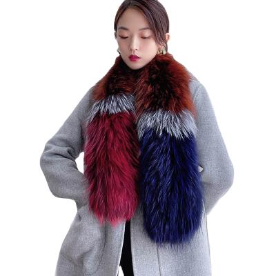 China MS.Minshu New Style Fox Fur Scarf Colorful Girl Custom Woven Winter 100% Double Sided Fur Scarf For Women for sale