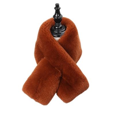 China Medium Neck Warmer Rex Rabbit Fur Scarf Full Genuine Fur Collar for sale