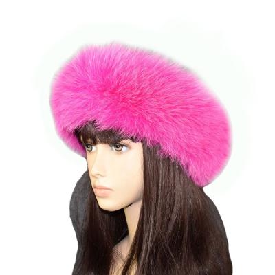 China Real Fox Short Genuine Fur Headband Women Winter Animal Fur Headwarmer Ear Warmer for sale