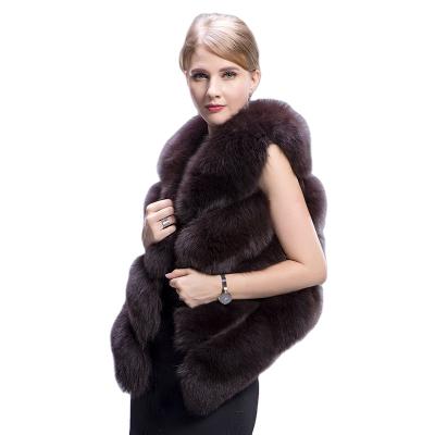 China Women Windproof Vest Real Fox Fur Vest for sale