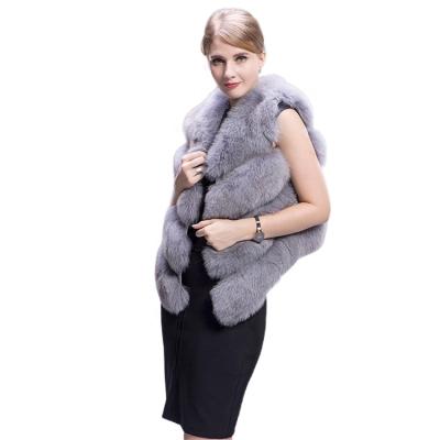 China 2021 New Winter Style Women Thick Real Fox Fur Vest Breathable Casual Warm Gilet Vest for sale