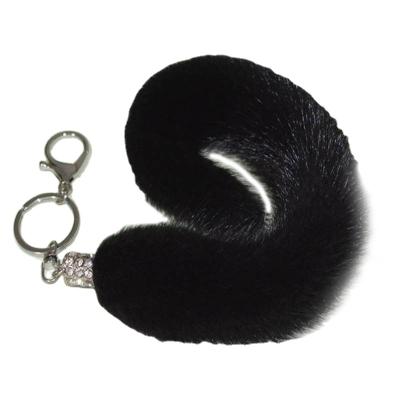 China Real Mink Tail Keychain Lightweight Charm from Mink Fur Bag for sale