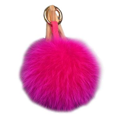 China Convenient Natural Fox Fur Ball Genuine Fur Charm Keychains Shakes for sale