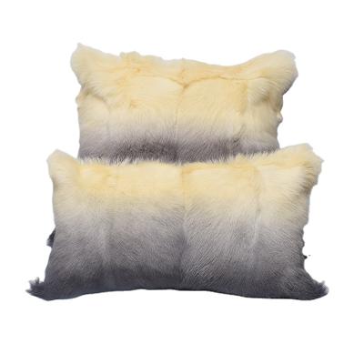 China PORTABLE Lamb Fur Homes Rest Pillow Case Luxury Natural Goat Fur Cushion Real Lamb Fur for sale