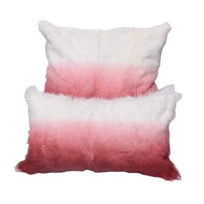 China Hotel Lamb Fur Homes Pillow Cover Luxury Fur Cushion Natural Goat Fur Pillow Case for sale