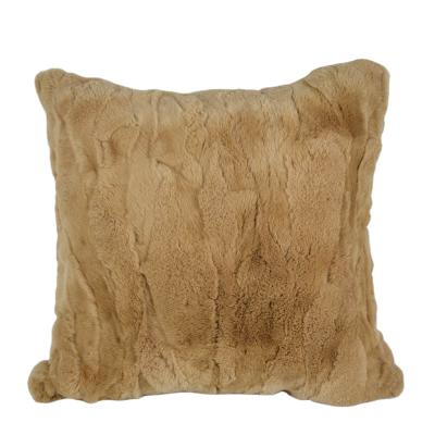 China Anti-pilling patchwork of Rex Rabbit Fur Pillow Case for sale