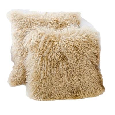 China Non-Toxic Natural Lamb Fur Decorative Pillow Shape Covers For Bedding for sale