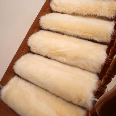 China Anti Slip Stair Mats Sheepskin Fur Rug Stair Cushion Mat Stair Mats Product for sale