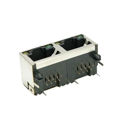 China PCB RJ45 LED Jacks Port 1*2 Shielded With Filter Female Connector 90 Degree for sale