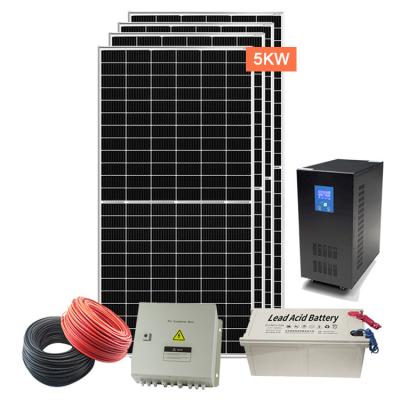 China Home Complete Portable Electric Generator 5kw Solar Panel Off Grid Power System for sale