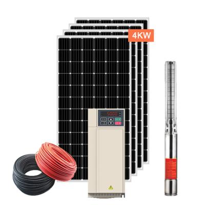 China High Efficiency Africa 5hp Solar Submersible Pumps For Irrigation Best Performance Complete Installation With Solar System Water Pump for sale