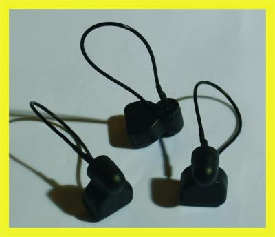 China Black Mini Removal Security Plastic Eas Tag With String , String Eas Hard Tag KP-T080 for sale