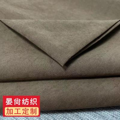 China New Wholesale Soft Light And Comfortable Twill Woven Peach Skin Flannel Plain Fabric For Shirt Short Sleeve for sale