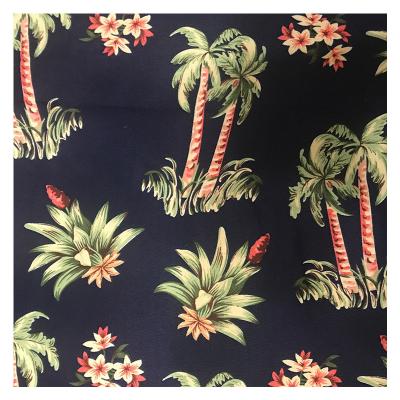 China QUICK DRY Europe and America fashion 110gsm polyester peach skin botanical print fabric for men's swimwear for sale