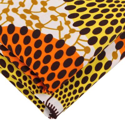 China Flame Retardant Polyester African Geometric Pattern Double Sided Printing Fabric Fashion Clothing Fabric Stain for sale