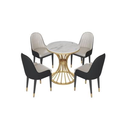 China Modern Modern Design Dining Table Artificial Marble Head 4 Seater for sale