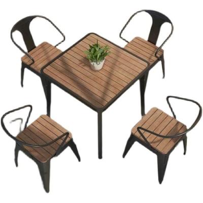 China Modern Popular Square Wooden 4 Seater Dining Table Chairs Dining Table And Chairs For Outdoor for sale