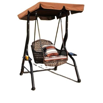 China Modern Home Outdoor Swing Swing Chair With Tent Patio Swing Cane Chair Simple Hanging Balcony Chair for sale