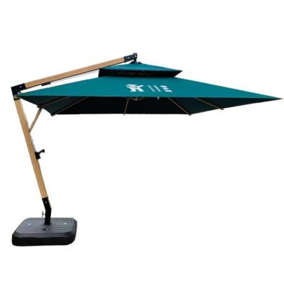 China Outdoor Wooden Grain Outdoor Long Handle Outlet Long Handle Outdoor Wood Grain Umbrella Outdoor Park Yard Beach Leisure Shade Square Hanging Umbrella for sale