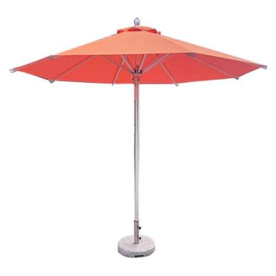 China Aluminum Iron Leisure Yard Balcony Garden Beach Outdoor Crank Operated Table and Chairs Long Handled 2.7 Meters Shade Umbrella for sale