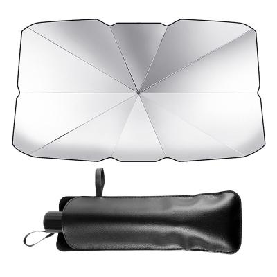 China Automatic Folding Sun Protection Car Umbrella Sun Shade For Car Heat Insulation Front Windshield Parasol Foldable Car Sunshade Umbrella for sale