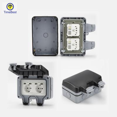 China Outdoor IP66 Height Residential / General Purpose German Type Water Switch Electrical Outlet Plastic Enclosure for sale