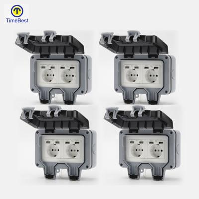 China US US AU Switch Waterproof IP66 Socket EU French Residential / Multi-Purpose Smart Socket for sale