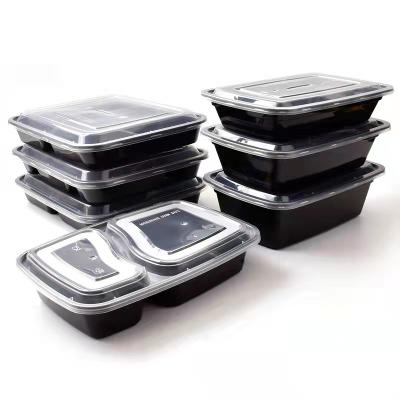 China Widely Used Various Factory Sale Black PP Rectangle Plastic Food Packaging Bowl Containers for sale