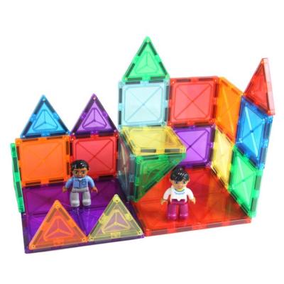 China Magnetic Construction Toy 3D Clear 100Pcs 60Pcs Magnet Building Tiles 60 Pieces Set for sale