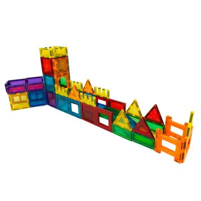 China Building Toy Children 3d Car Track 100 PC Magnet Building Blocks Set Magnetic Tiles for sale