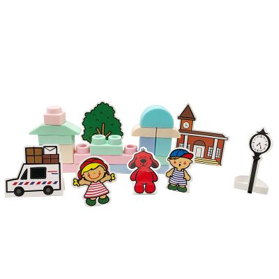 China High Quality Eco-friendly 40pcs Soft City Scene Building Block Children's Toy Set Children Diy Educational Toy Creating Model Toy For for sale