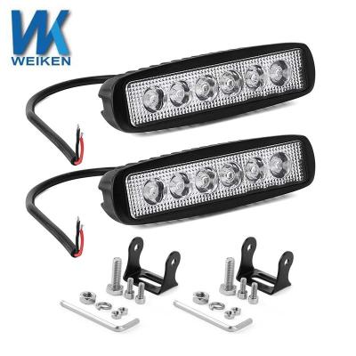 China WEIKEN 18w Blue/White Color Aluminum Dual Led Work Light Led System Lighting Auto Drive Light For Cars, Motorcycle, Tractor, Boat for sale