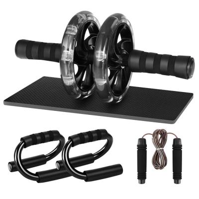 China Durable Arm Training Ab Wheel Roller Set With Jump Rope Raise Bars for sale