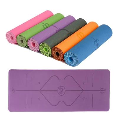 China Hotsell Goods 2021 Non Slip Eco Friendly Double Layer Tape Yoga Mat, Yoga Pilates 6mm Textured Non Slip Outdoor Yoga Mats for sale