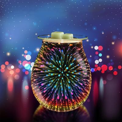 China 3D Metal Fireworks Glass Wax Melter Electric Melter Fragrance Warmer Warmer For Home Office Bedroom Living Room for sale