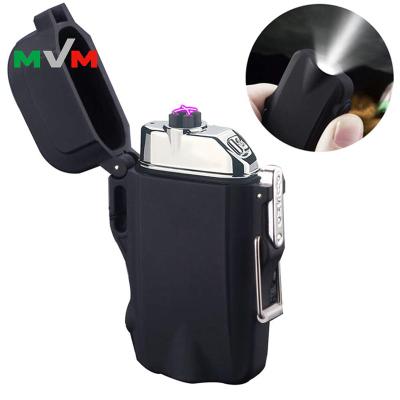 China MLT209 USB Rechargeable Custom Flameless Waterproof Electric Lighter with Flashlight Camping Hiking Outdoor Survival Lighter for sale