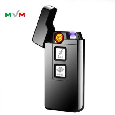 China MLT16 2in1 Rechargeable Cigarette Usb Rechargeable Coil And WindproofArc Lighter Flameless Electric Lighter For Smoking for sale