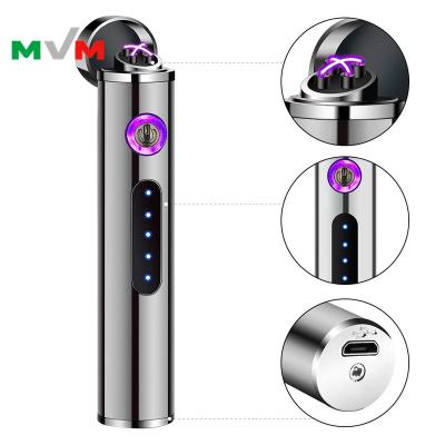 China Rechargeable New 2021 Portable Electronic Lighter USB Arc Hose Lighter MLT233 2021 with LED Button and Battery Indicator for sale