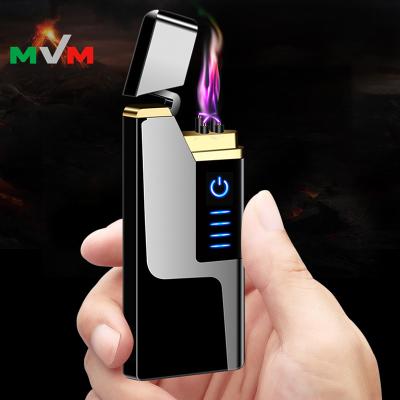 China Windproof Usb MLT235 Rechargeable Electronic Cigarette Lighter Windproof Electric Lighter With LED Battery Display for sale