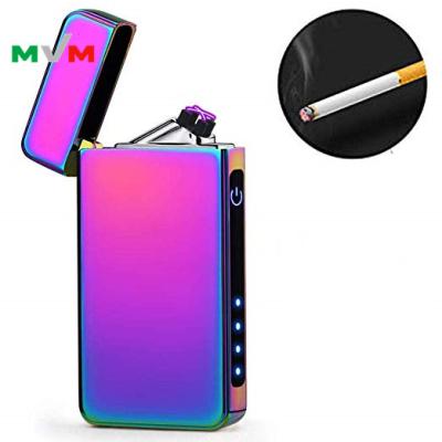 China MLT144 Usb Rechargeable Lighter, Custom Electronic Dual Arc Logo Lighter With Free Laser Engraving Logo for sale