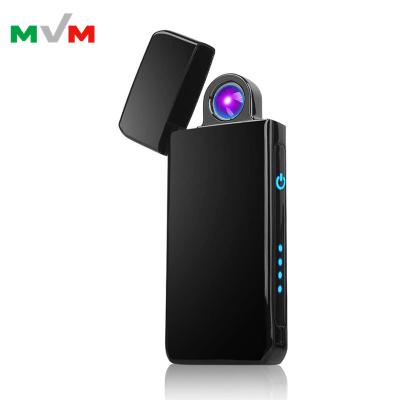 China Rechargeable MLT245 Battery Indicator Wholesale Cigarette Lighter USB Rotating Electric Arc Lighter For Smoking for sale