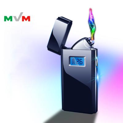 China New MLT246 Display Screen Quantity Display Rechargeable Electric Smoke Igniter Dual Number USB Touch Induction Arc Lighter for sale