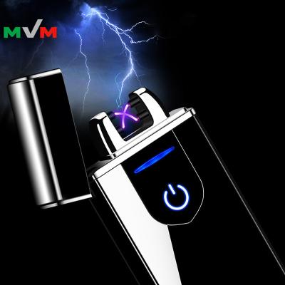 China USB Rechargeable Lighter MLT240 2019 New Fingerprint Electric Arc Flameless Windproof/Waterproof Dual Sensor Lighter For Smoker for sale